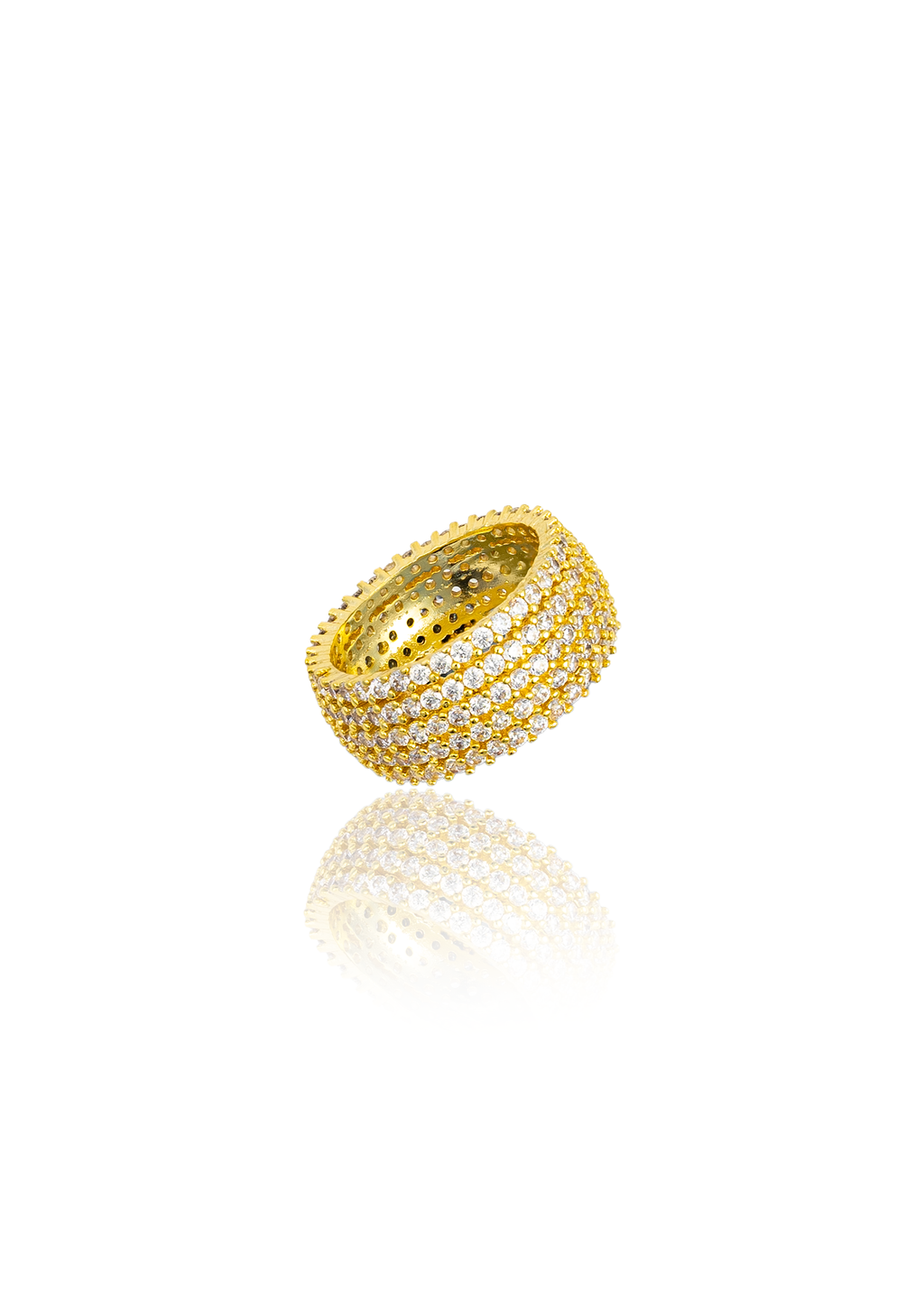 Thick Micro Pave CZ Stones Ring Band (D14)